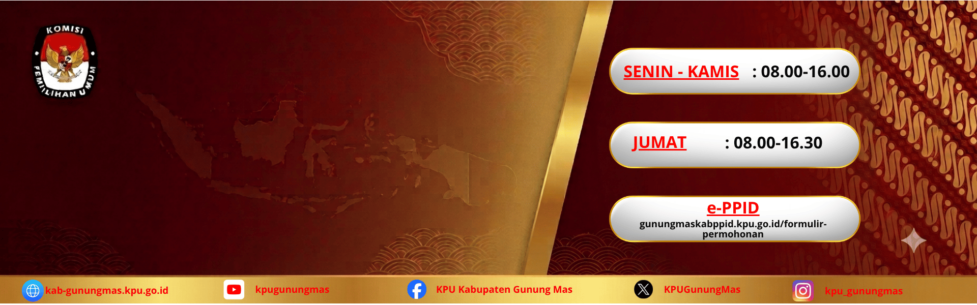 JADWAL LAYANAN PPID KPU KABUPATEN GUNUNG MAS